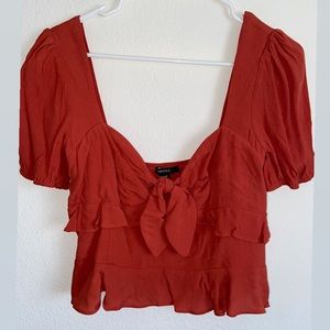 Forever 21 Burnt orange square neck top (M)